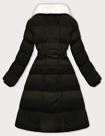 Damski płaszcz zimowy z futrzanym kołnierzem J Style army (16M9168-136)