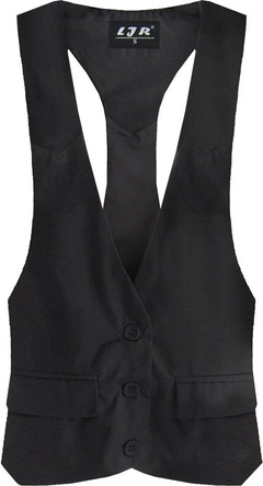 KRÓTKA ELEGANCKA KAMIZELKA CZARNA (1228)
