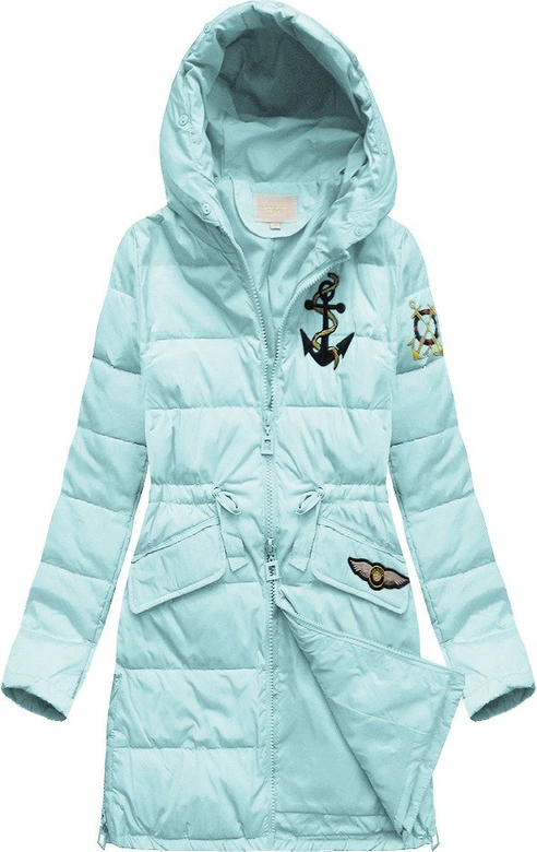 PIKOWANA KURTKA Z NASZYWKAMI MIĘTOWA (08)