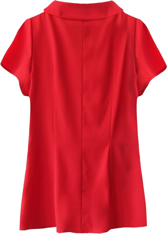 BLUZKA Z WIĄZANYM KOŁNIERZYKIEM CZERWONA (289ART)