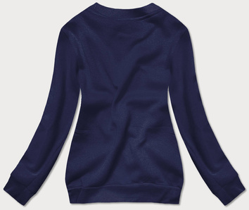Bluza dresowa damska ze ściągaczami granatowa (w01-66)
