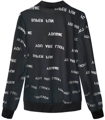CIENKA BLUZA TYPU BOMBER CZARNA (261/2ART)