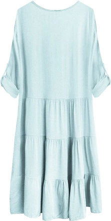 SUKIENKA OVERSIZE Z HAFTEM BŁĘKITNA (308ART)