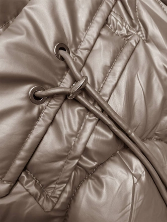 Taliowana kamizelka z kapturem cappuccino (B8172-12)