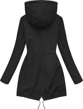 DWUSTRONNA PARKA Z KAPTUREM CZARNA (W304-1)