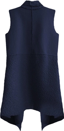 KAMIZELKA OVERSIZE Z ŁĄCZONYCH MATERIAŁÓW GRANATOWA (545ART)