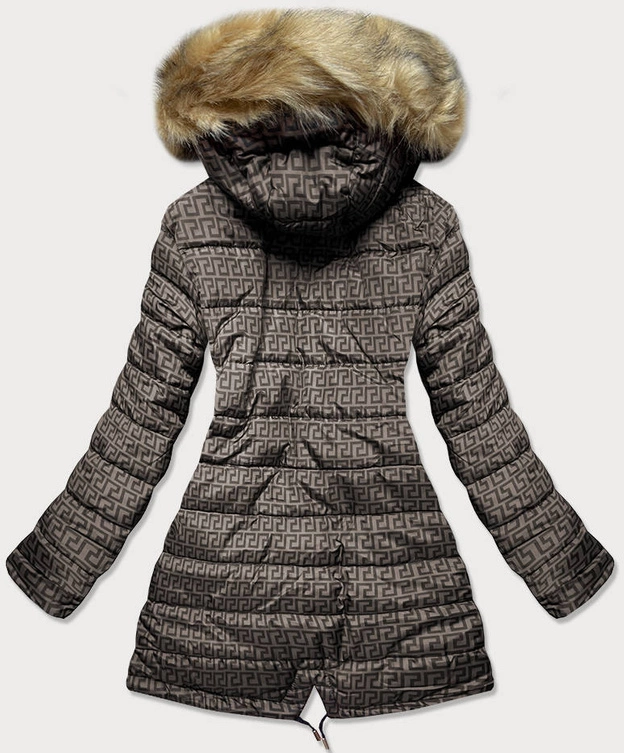 Dwustronna kurtka damska czarno- brązowa (w555)