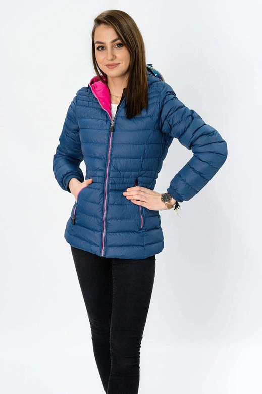 KURTKA DAMSKA ZIMOWA Z GOGLAMI GRANATOWA (CX582W)