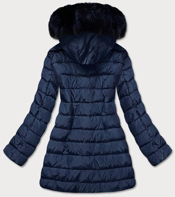 DAMSKA KURTKA Z SUWAKAMI GRANATOWA (8975-E)