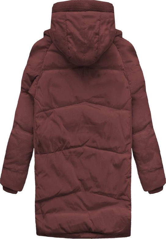 KURTKA Z PUCHEM NATURALNYM BORDOWA (6319pu)