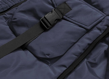 Taliowana kurtka zimowa damska granatowa (h-1071-02)