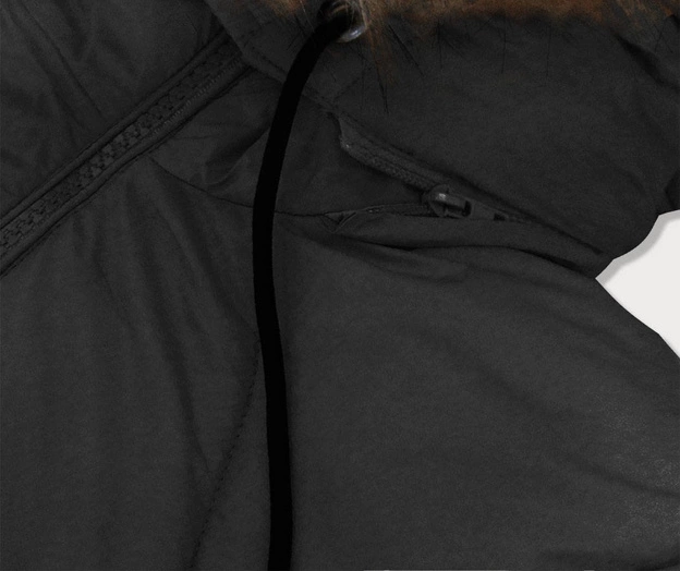 PIKOWANA KURTKA DAMSKA CZARNA (2013-2BIG)