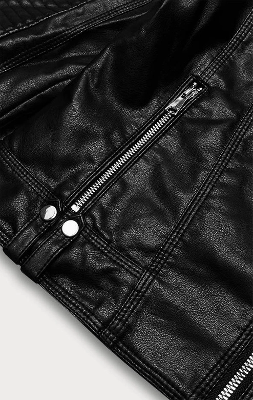 Kurtka ramoneska z klapami czarna (11Z8037)