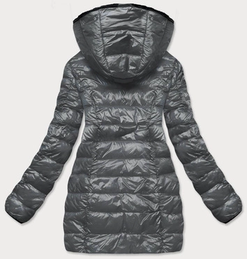 DWUSTRONNA KURTKA DAMSKA ZIMOWA GRAFITOWO-CZARNA (B9582-7001)