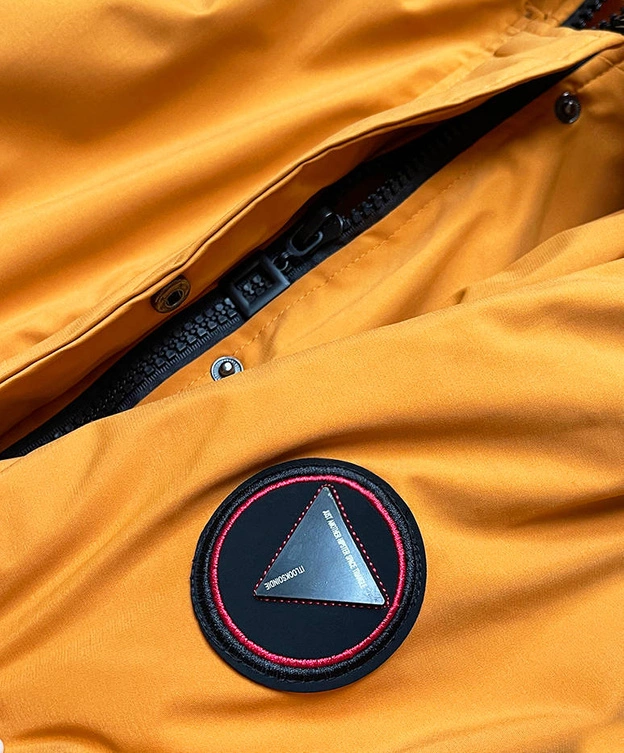 KURTKA ZIMOWA DAMSKA Z OZDOBNĄ PODSZEWKĄ ŻÓŁTA (R9577)