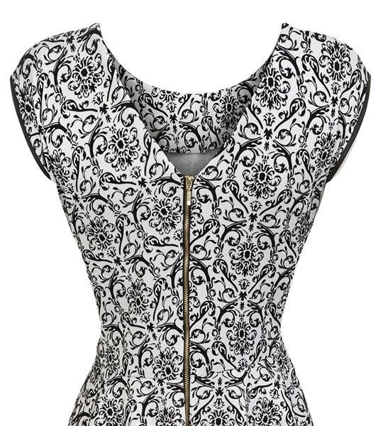 SUKIENKA NA TIULU BIAŁO-CZARNA (S58)