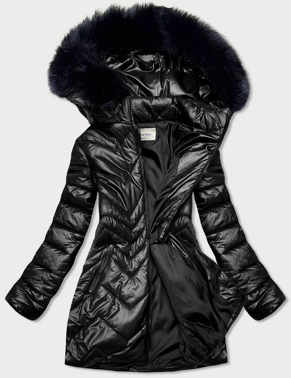 DAMSKA KURTKA PRZEJŚCIOWA CZARNA (MM21-83)