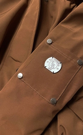 Damska parka z futrzaną podszewką karmelowa (m-21506)