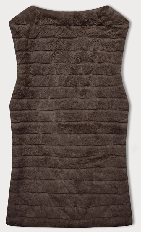 Futrzana kamizelka na podszewce brązowa (2114)