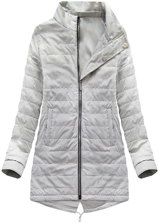 DWUSTRONNA PARKA Z KAPTUREM SZARA (W0233)