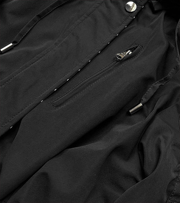Parka damska 2w1 czarny/biały (w702)