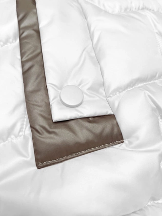 Krótki bezrękawnik damski ze ściąganymi bokami S'West biały (B8358-26)