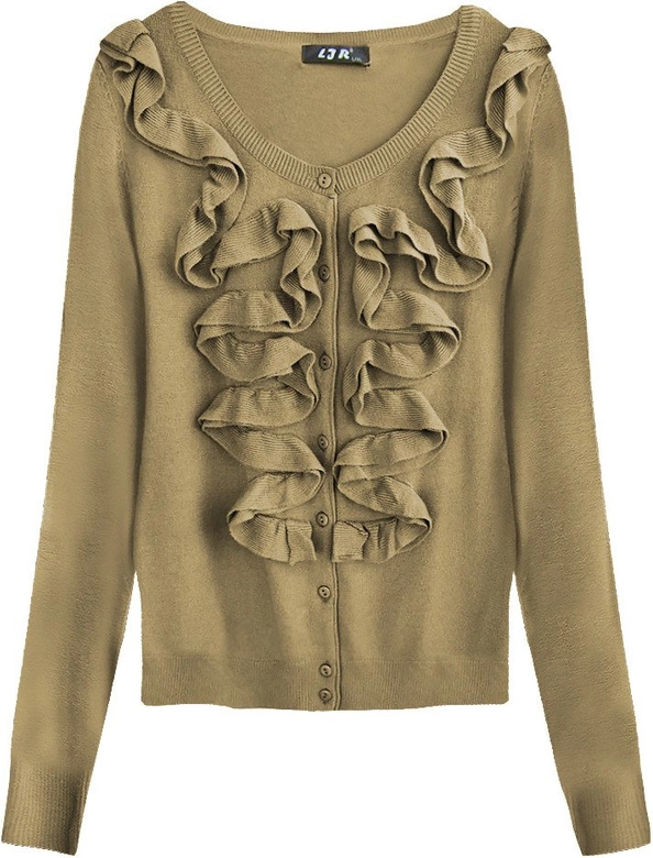 SWETEREK Z FALBANAMI KARMELOWY (1521)