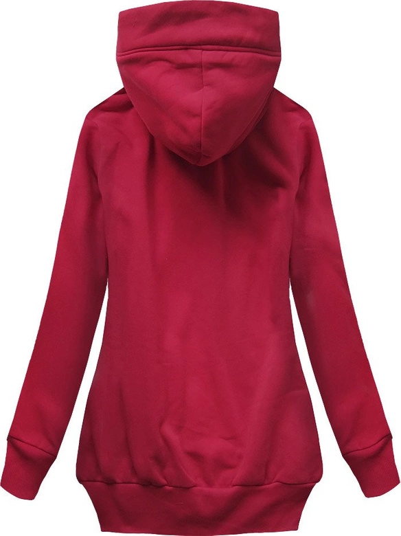 DŁUŻSZA GŁADKA BLUZA CZERWONA (552)