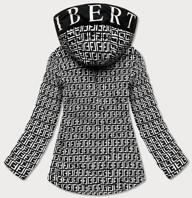 Kurtka damska we wzorki czarno-biała (w711)