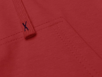 Krótka bluza dresowa z kapturem czerwona (8B939-18)