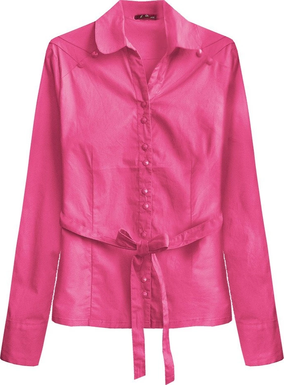 BAWEŁNIANA KOSZULA Z PASKIEM RÓŻOWA (1017)