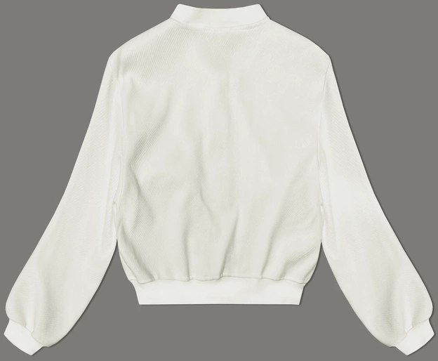 Wełniana kurtka bomber ecru (15687)