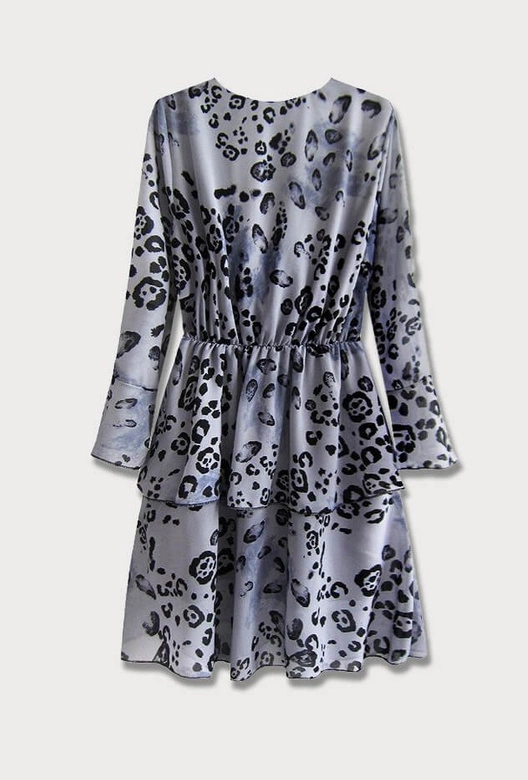 Sukienka z kopertowym dekoltem szara (454/1art)