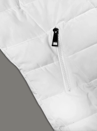 Pikowana kurtka zimowa damska z kapturem LHD biała (2M-057)