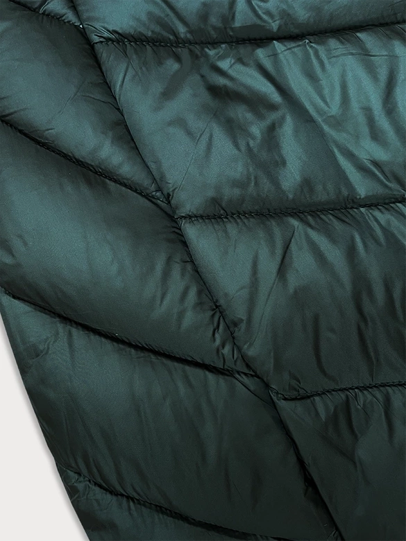 Długa kurtka damska z kapturem Ann Gissy zielona (AG1-J9169)