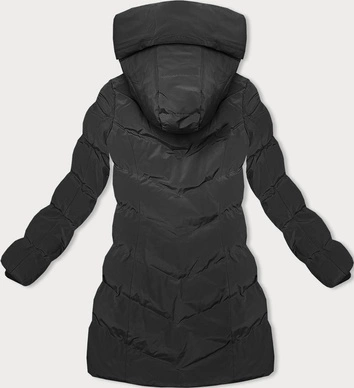Zimowa kurtka z kapturem czarna (2M-023)