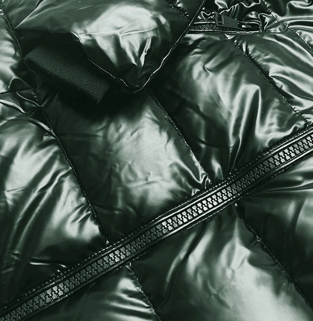 Taliowana kurtka zimowa damska zielony ciemny (2M-032)