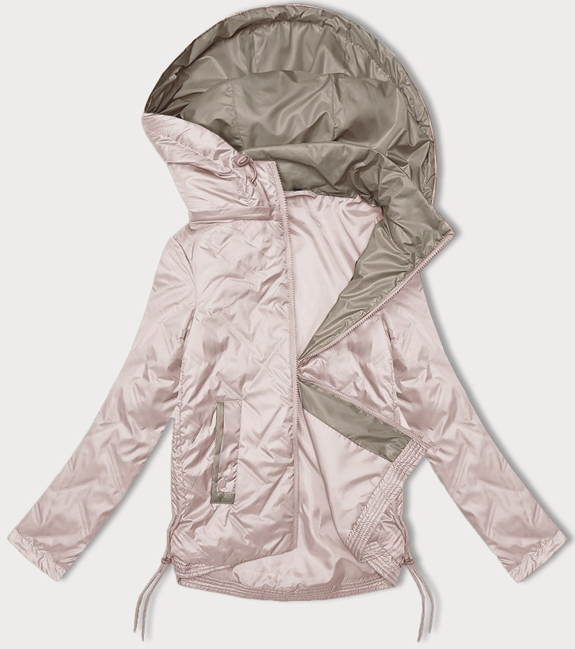 Damska kurtka ze ściąganymi bokami S'West  perłowy różowy (B8360-51)