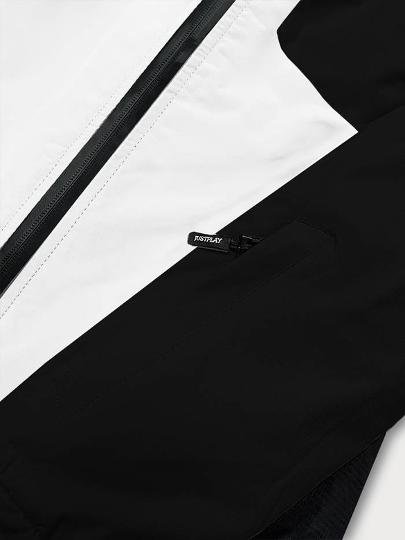 ZIMOWA KURTKA SNOWBOARDOWA DAMSKA CZARNO-BIAŁA (B2357)