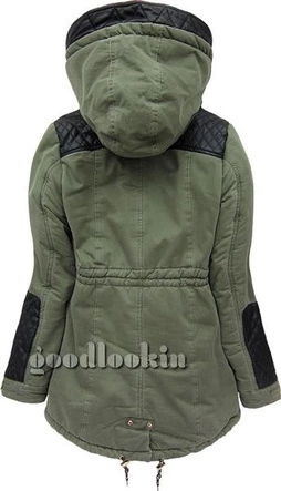 PARKA ZIMOWA Z KAPTUREM ZIELONA (AH-W88259)