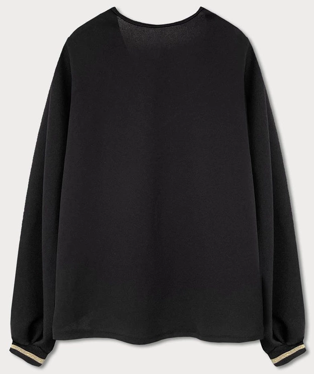 BLUZKA DAMSKA ZE ZŁOTYM NADRUKIEM CZARNA (9386)