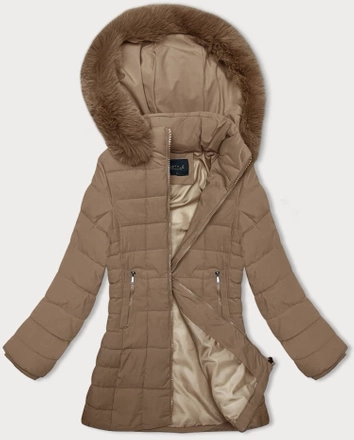 Pikowana kurtka zimowa damska J Style beżowa (16M9119-62)