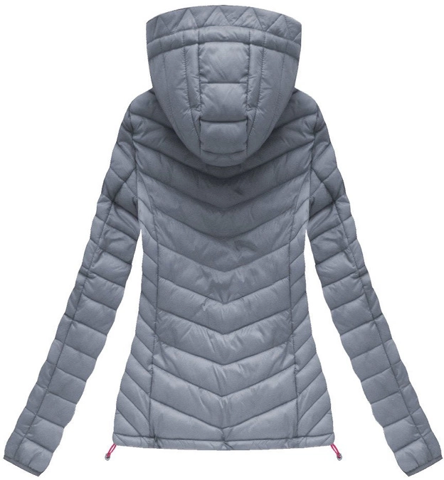 PIKOWANA KURTKA Z KAPTUREM SZARA (21742)