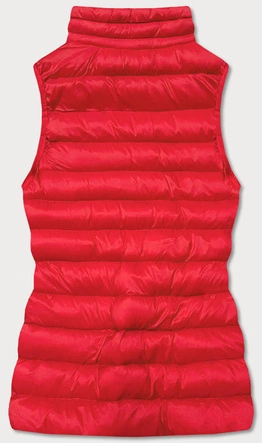 Krótka kamizelka pikowana damska czerwona (23077-270)