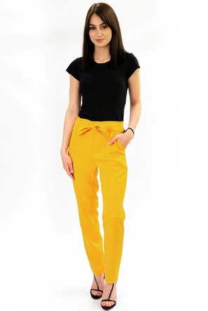 SPODNIE CHINOS Z PASKIEM ŻÓŁTE (295ART)