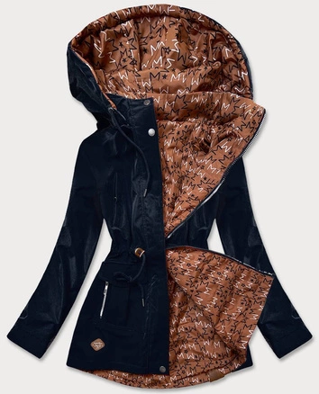 DAMSKA KURTKA PARKA/PIKOWANA DWUSTRONNA GRANATOWA (CAN-621)