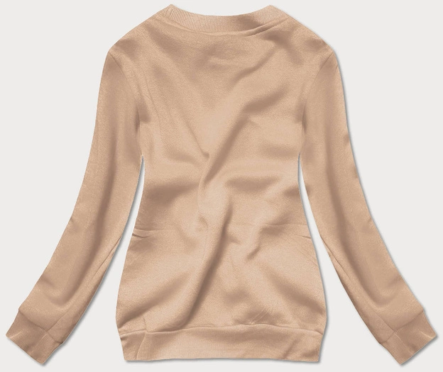 BLUZA DRESOWA DAMSKA ZE ŚCIĄGACZAMI CIEMNOBEŻOWA (W01-6)