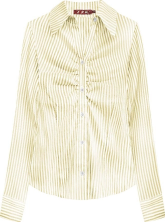 ELEGANCKA KOSZULA BIAŁO-ŻÓŁTA (384ART)