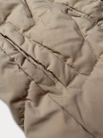 Bezrękawnik damski z futerkiem przy kapturze J Style beżowy (16M9172-62)