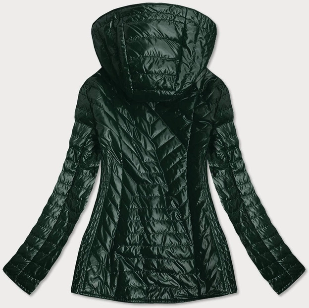 Damska kurtka z ozdobną podszewką zielona (mm21)